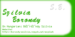 szilvia borondy business card